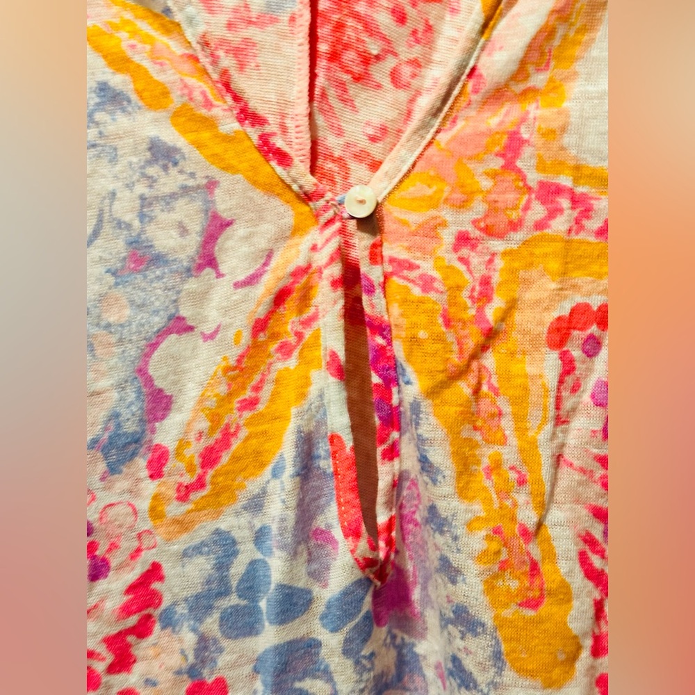 Lilly Pulitzer 100% Linen Balleta Cover Up in Paradise Pink Bohemian Beach L - Picture 6 of 14
